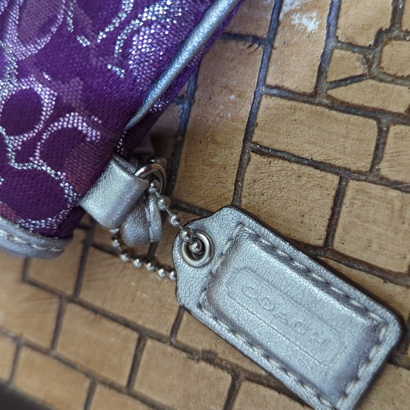 Coach Purple and Silver Clutch Wristlet - Picture 3 of 5